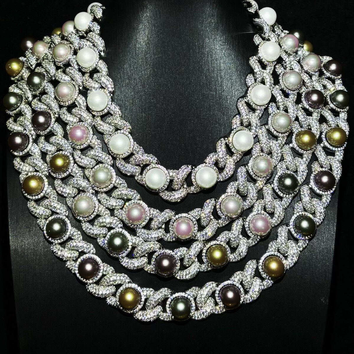 Mr.Blingggggg European and American hip-hop jewelry Drake's same 15mm couple style pearl bubble Cuban chain
