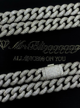 Mr.Bling密集气泡情侣满钻古巴链
