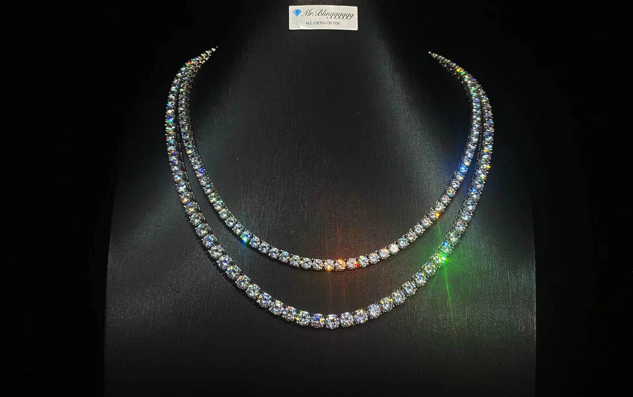 Mr.Blingggggg European and American hip-hop jewelry, non-fading tennis chain TENNIS super flash diamond bracelet necklace