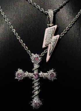 Mr.Blingggggg情侣白粉色十字架