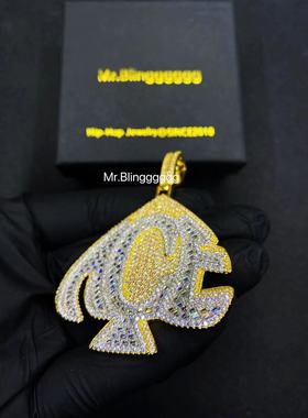 Mr.Bling满钻混镶ACE黑桃吊坠