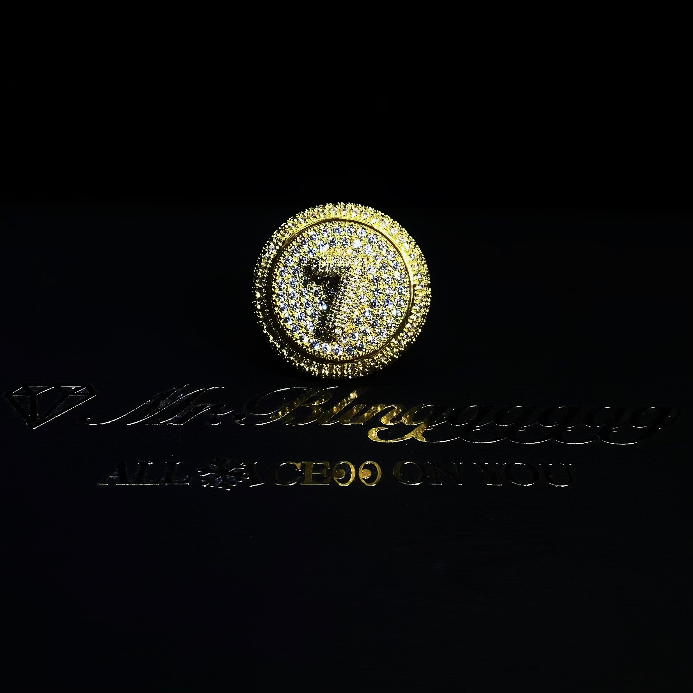 Mr.Blingggggg European and American hip-hop jewelry custom-made solid ring with rotating numbers and letters full of diamonds
