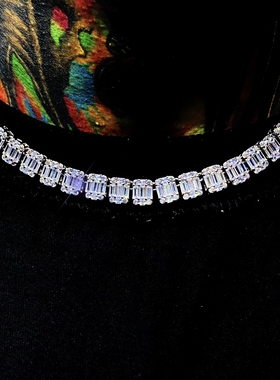 Mr.Blingggggg梯方钻情侣项链