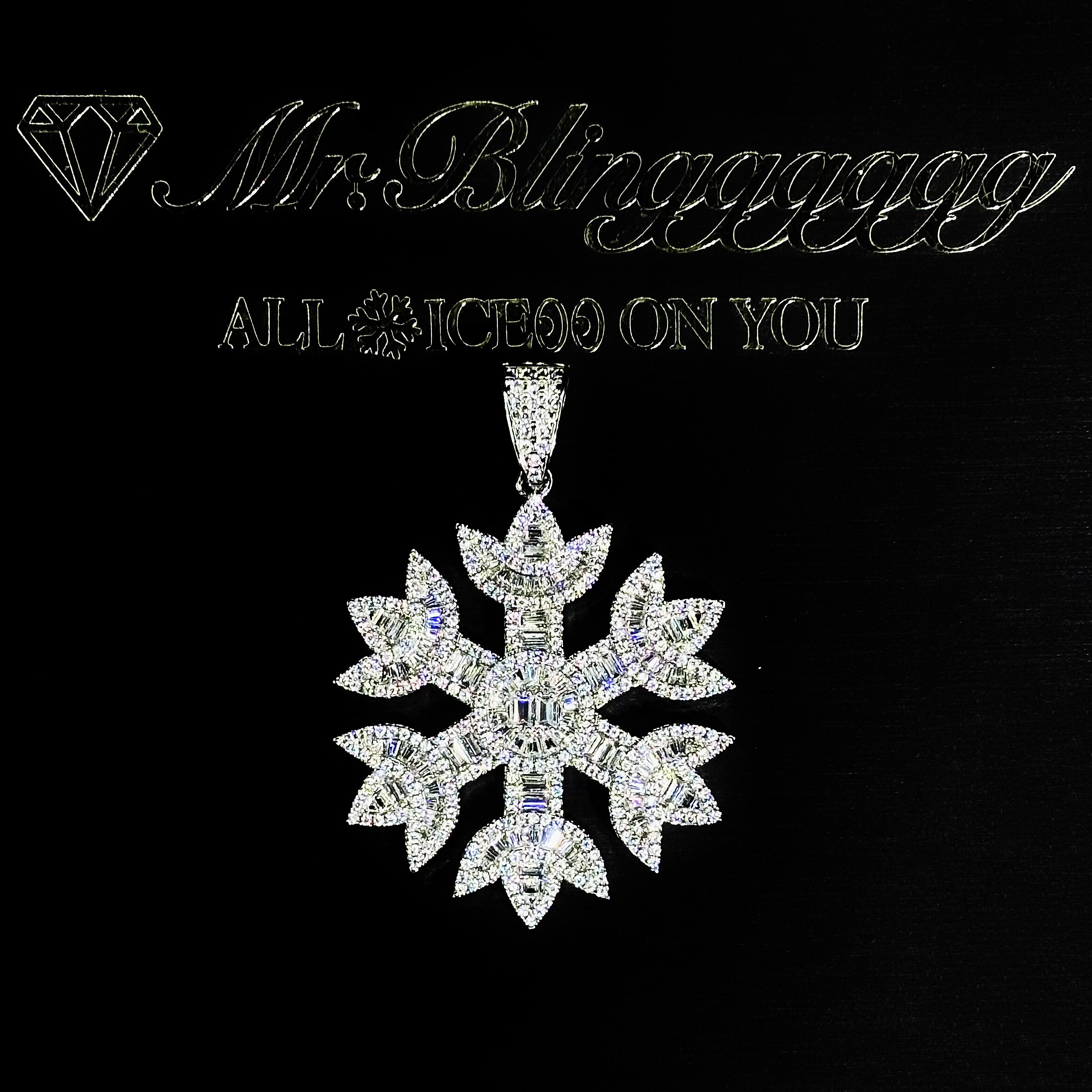 Mr.Blingggggg European and American hip-hop jewelry Saweetie's same style mixed inlaid snowflake pendant for girlfriend