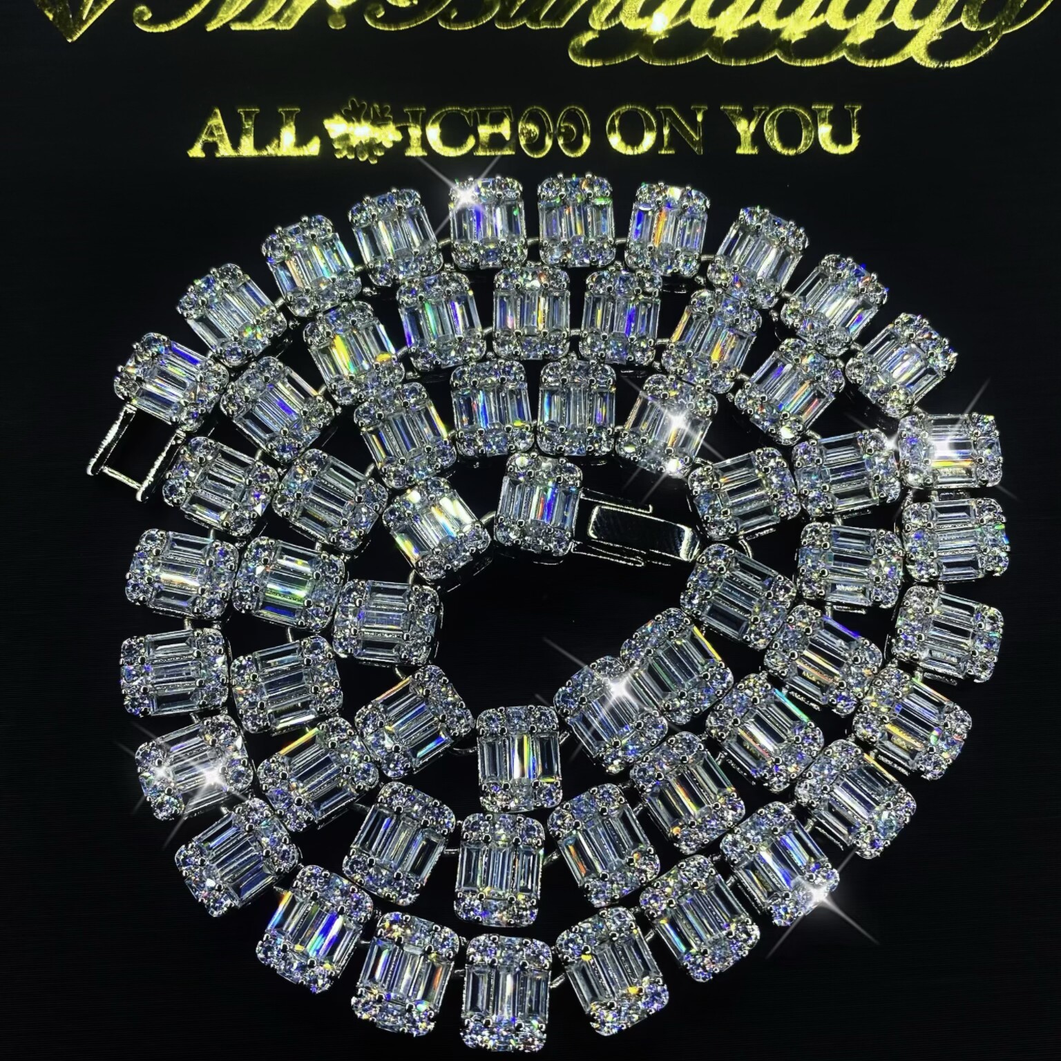 Mr.Blingggggg European and American hip-hop jewelry 9mm full diamond mixed with square diamonds couple style super flash Cuban chain