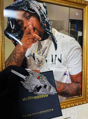 Mr.Blingggggg大玫瑰骷髅头吊坠