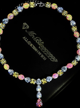 Mr.Blingggggg欧美嘻哈珠宝 私人定制Drake同款彩色宝石欧泊项链