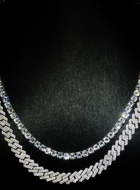 Mr.Bling现货925银莫桑石古巴链