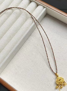 细吊坠绳项链绳手工编织戒指黄金吊坠挂五彩男女锁骨链直接穿吊坠