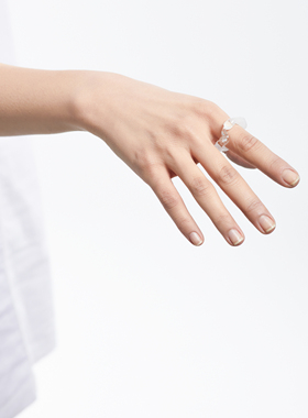 手工日本琉璃不规则异形透明戒指