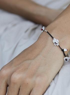 桃花朵朵新中式小花手链