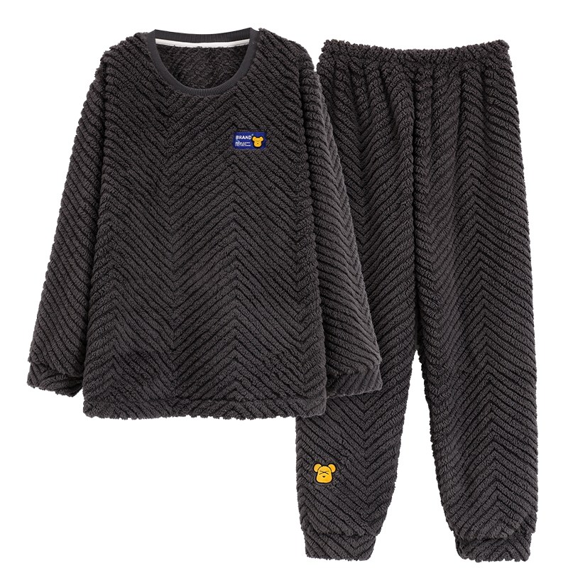 秋冬季男士法兰绒保暖睡衣套装珊瑚绒加绒加厚家居服春天可外穿,淘宝优惠券,粉丝福利购,淘宝优惠卷