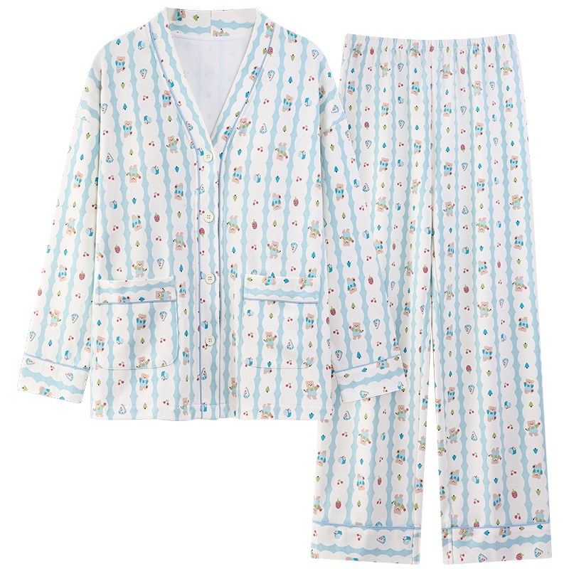 春秋季长袖睡衣套装开衫自带胸垫一体女家居服和服韩版大码可外穿,淘宝优惠券,粉丝福利购,淘宝优惠卷