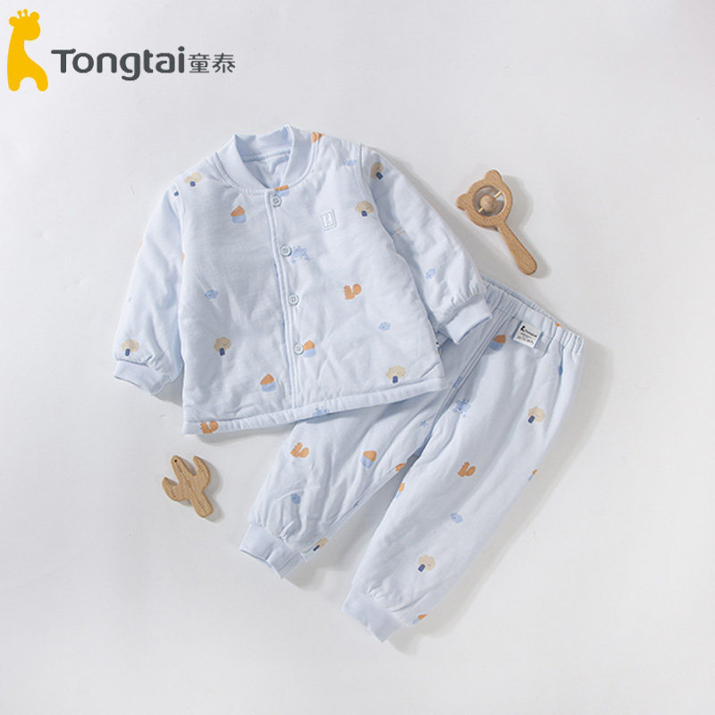 童泰婴幼儿夹棉保暖棉服秋冬新款男女宝宝对开立领薄棉套装1767,淘宝优惠券,粉丝福利购,淘宝优惠卷