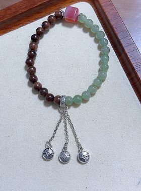 沉香配和田玉手串女款小清新