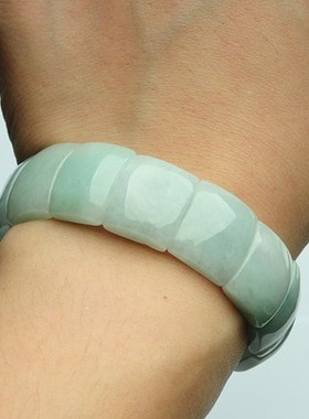 a糯种翡翠手镯子竹排男女款手链