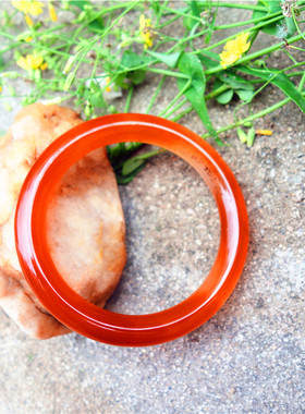 巴西蜜糖色通透玛瑙手镯新款特惠