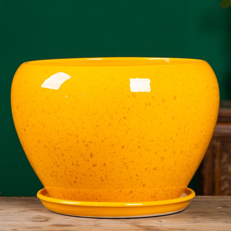 简约创意苹果画金花盆陶瓷特大号客厅室外阳台个性绿植盆清仓特价,淘宝优惠券,粉丝福利购,淘宝优惠卷