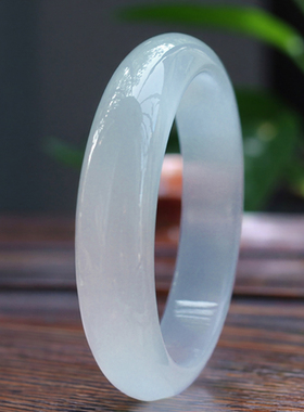 白色猫眼石手镯 56-64mm内径可选 女款简约时尚玉石镯 潮流手饰品