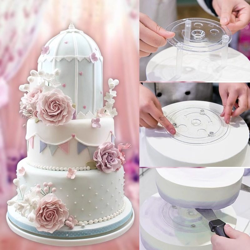 新款双层蛋糕打桩支撑架多层垫片错位隔空悬浮生日蛋糕吸管固定架,淘宝优惠券,粉丝福利购,淘宝优惠卷
