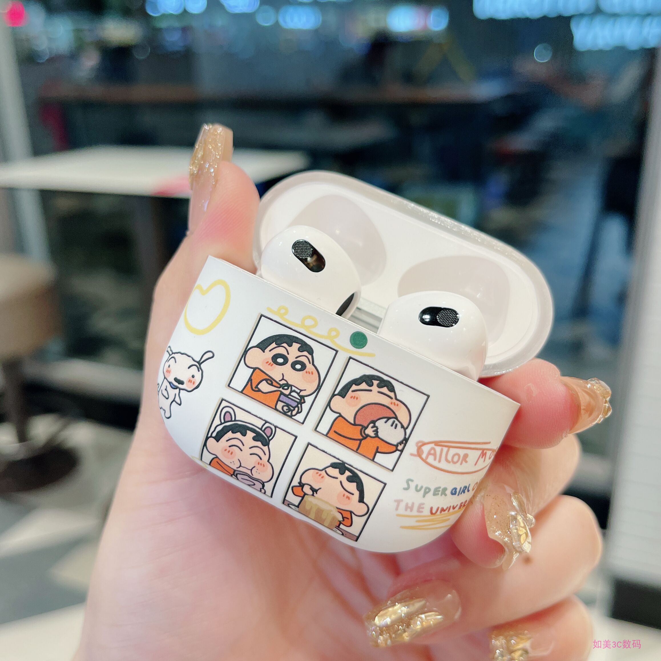 卡通蜡笔小新磨砂适用苹果airpods pro1耳机保护套airpods3耳机壳airpods pro2代防摔耳机套软壳硅胶 - 图0