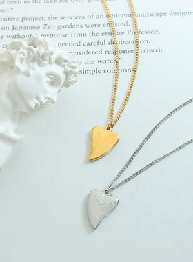 韩剧同款守护甜心爱心吊坠项链女锁骨链温柔可爱简约钛钢18K项链