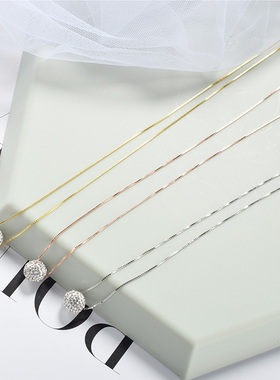 925纯银项链女简约锁骨链短款