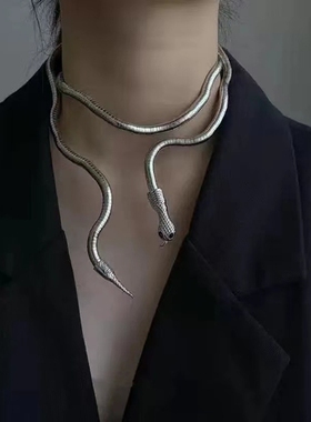 欧美明星同款蛇形缠绕锁骨链女钛钢可调节潮酷冷淡风颈链配饰