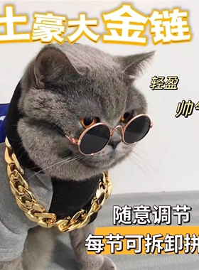 宠物猫咪太子镜金属迷你圆框太子眼镜网红宠物拍照眼镜