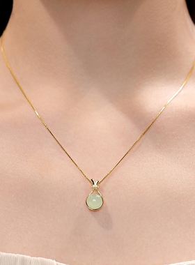 新中式福气满满钛钢项链女2023年新款潮简约百搭福袋不掉色锁骨链