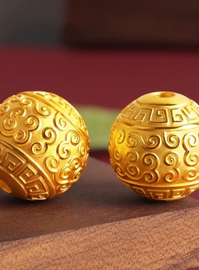 金店同款古法沙金仿小金珠金豆豆光面散珠圆珠配珠转运珠手链