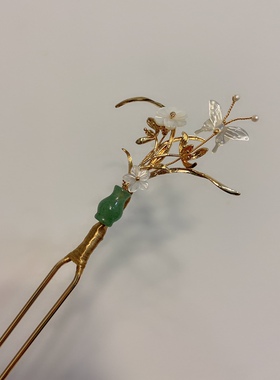 手工汉服古装头饰发簪子对夹日常百搭原创设计非遗小清新甜美蝴蝶