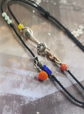 天然A货翡翠白底青莲蓬吊坠手工原创设计足银如意编织项链新中式