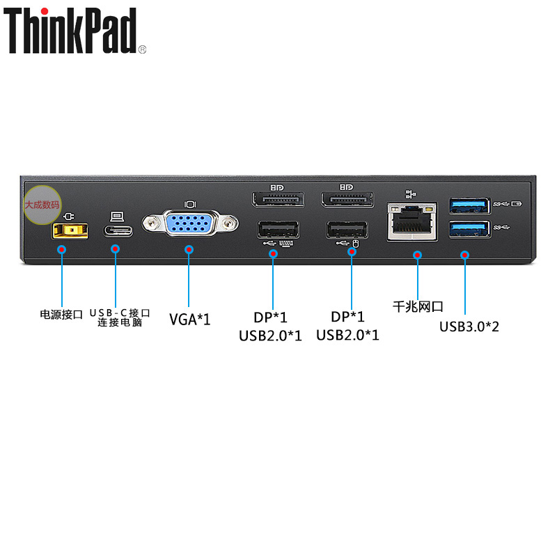 联想ThinkPadX1Yoga X270 X280 T470S T480 X395 USB-C扩展坞40A9 - 图0