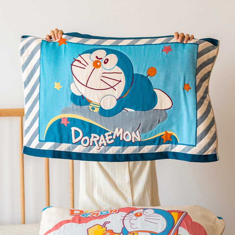哆啦A梦纯棉纱布枕巾女加厚吸汗透气全棉家用防头油单人枕头巾,淘宝优惠券,粉丝福利购,淘宝优惠卷