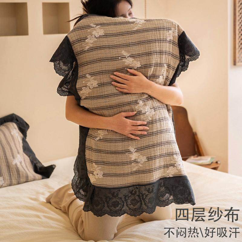 花开梦乡枕巾防头油2024年新款一对装全棉高档纱布枕头巾四季通用,淘宝优惠券,粉丝福利购,淘宝优惠卷