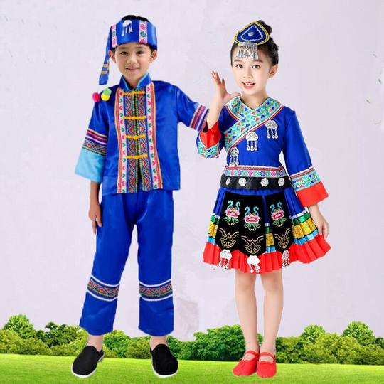 Children's national costumes Lahu men's stage dance costumes