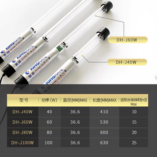 鱼缸UV杀菌灯紫外线鱼池净水除藻潜水灭菌灯户外专用消毒灯4核心-图0