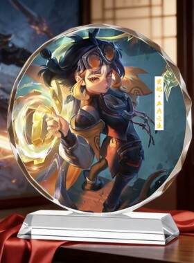 王者荣耀蚩姹五兵之主水晶摆件