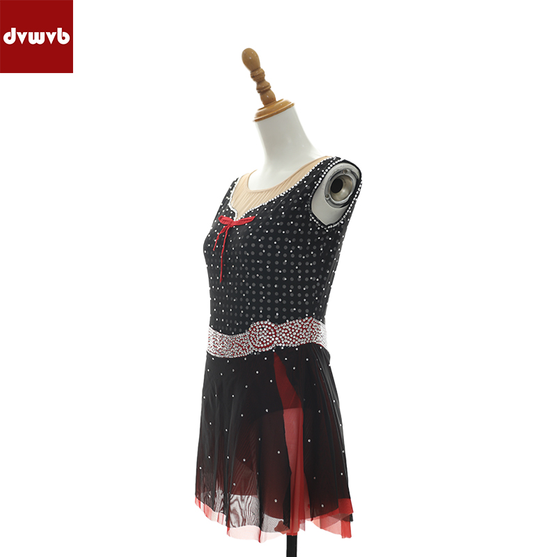 定制花样滑冰表演服定制女童轮滑溜冰裙儿童成人比赛考级服BE06 - 图1