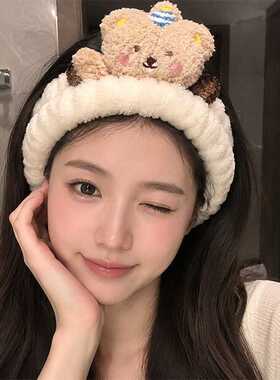 秋冬韩系敷面膜发箍少女2026新款卡通洗漱毛绒发带防滑束发带发饰