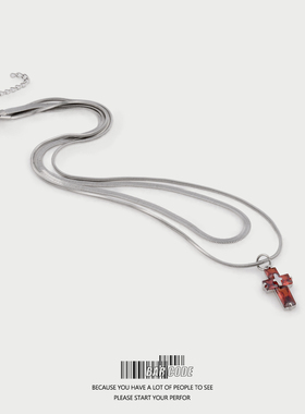 合金钛钢双层蛇骨链男女