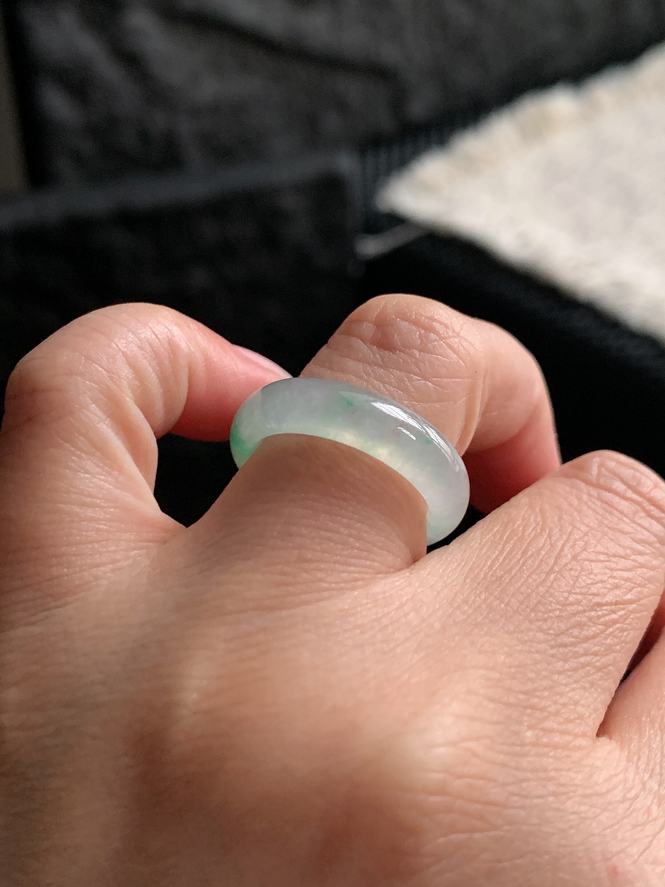 Jade ring ring ring ring 12/13 circle Y399 natural a goods jade round ring plain ring Burmese material jade ring