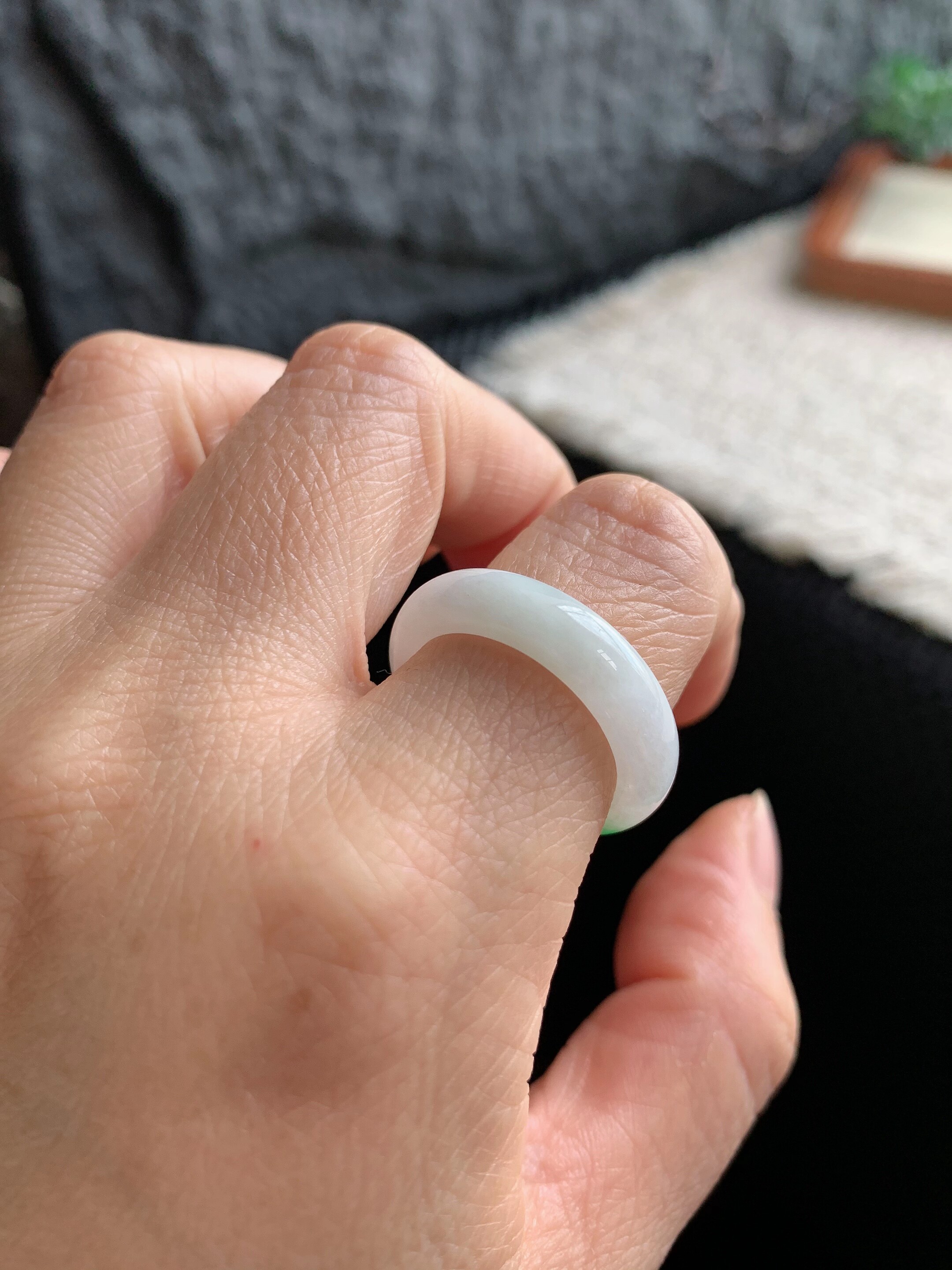 Jade ring ring ring ring 17/18 ring S178 natural a goods jade round ring plain ring Burmese material jade ring