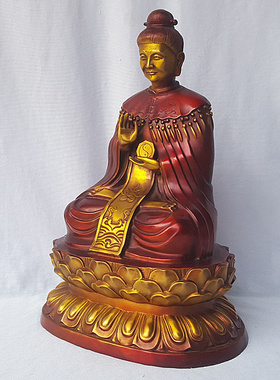 坐莲花老母铜像无极圣母