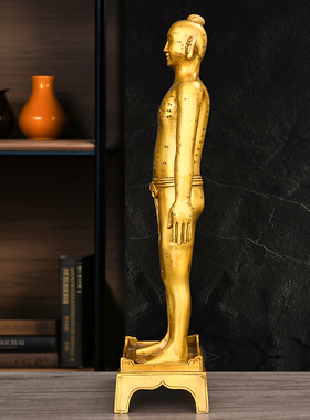 黄铜针灸铜仁铜像人体穴位图中医药官摆件铜器工艺品摆件家居装饰