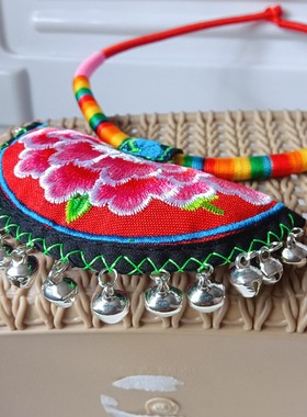 手工编织民族风铃铛项圈项链