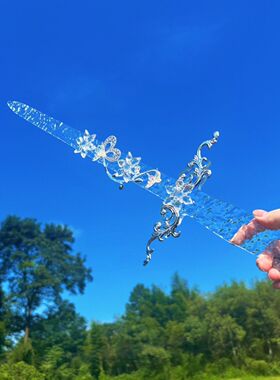 原创水滴寒冰成品透明长剑超仙爆款古装cos银蝶汉服配饰百搭神女