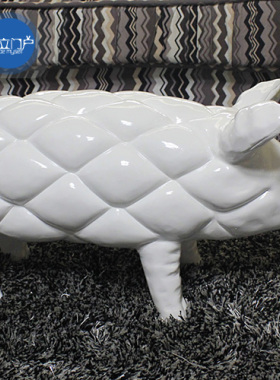 简约欧式换鞋菠萝天使猪落地摆件