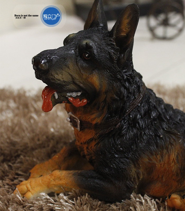 仿真树脂德国牧羊犬德牧标本模型警犬动物装饰品狼狗黑背摆件 - 图3